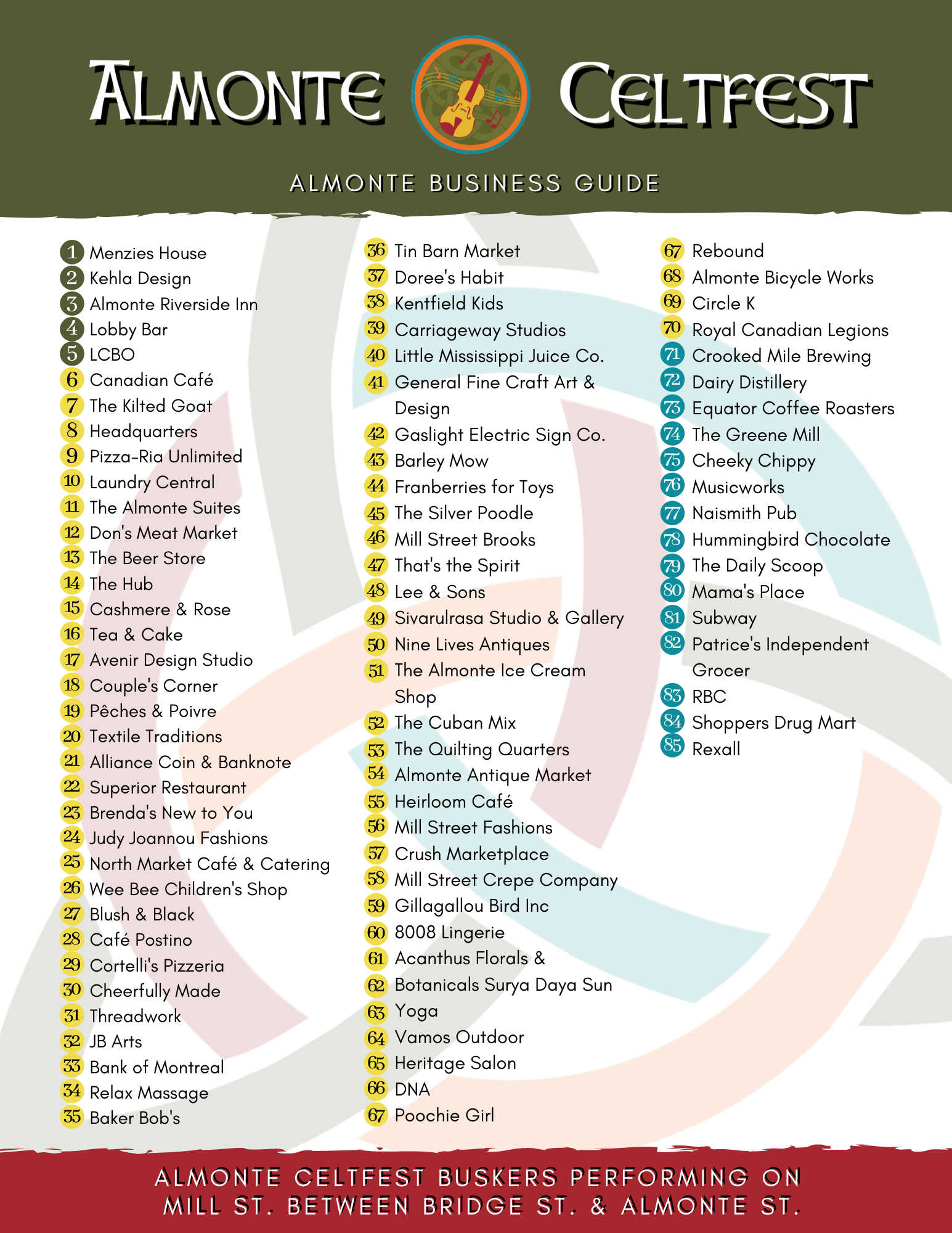 Almonte Celtfest 2021 Business Guide