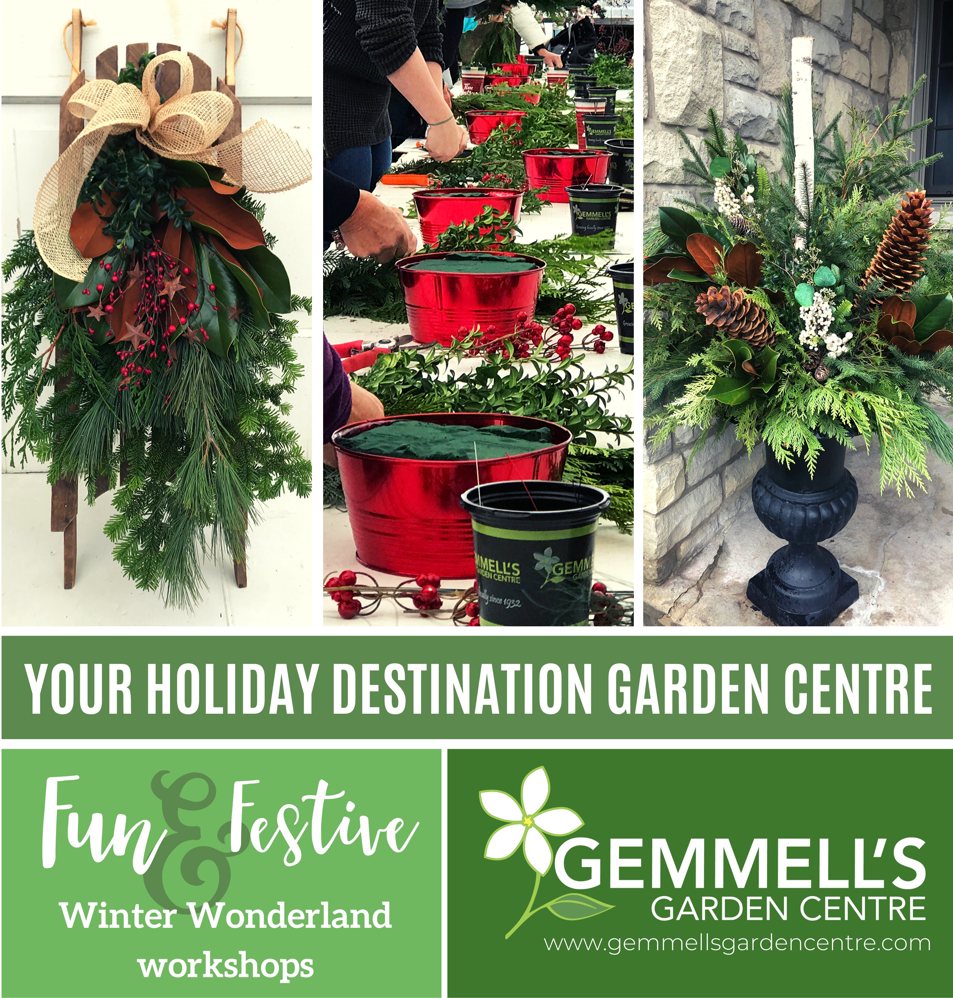 Garden centre Christmas flyer wrap cover