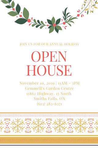 Gemmell's Garden Centre open house invitation